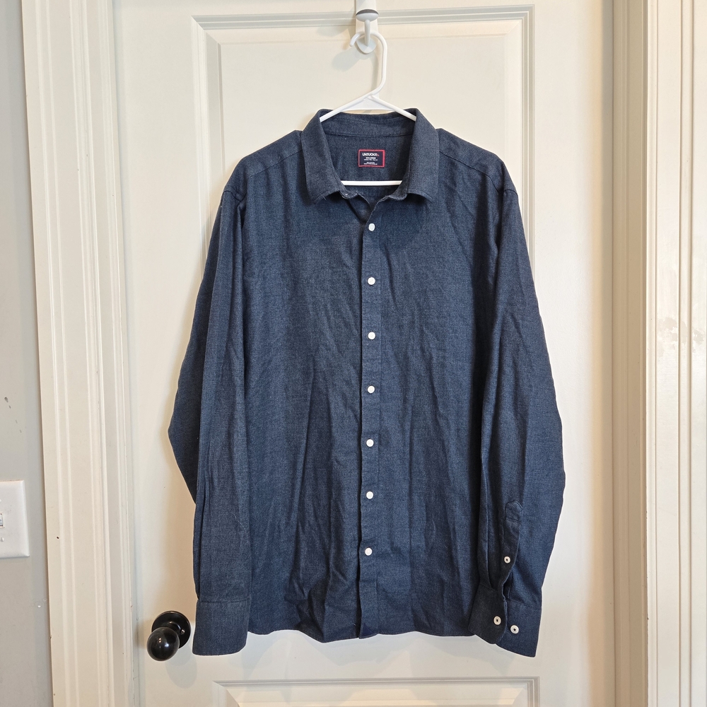 UNTUCKit Navy Casual Button-Down Shirt 100% Cotton XXL Tall Fit